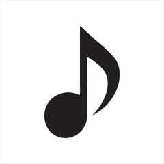 black and white music note icon vector