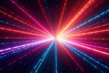 Fototapeta premium Abstract streaks of vibrant light, dynamic stage beams , motion, colorful