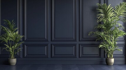 Fototapeta premium Bamboo flooring maintenance essentials for a stunning look, deep navy backdrop enhances sophistication.