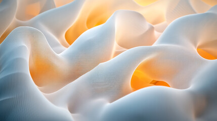 Abstract texture with soft waves and warm lighting creates an ethereal appearance