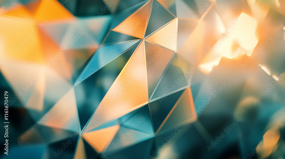Poster colorful geometric reflections create an abstract pattern in vibrant tones