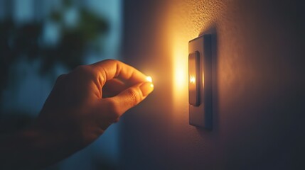 Turning on the light switch