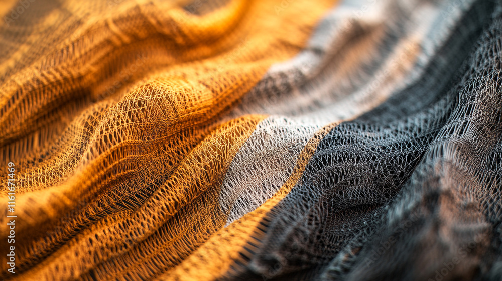 Poster colorful patterns and textures of woven fabric create a striking visual display