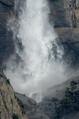 Water Tumbles Over Base of Upper Yosemite Fall