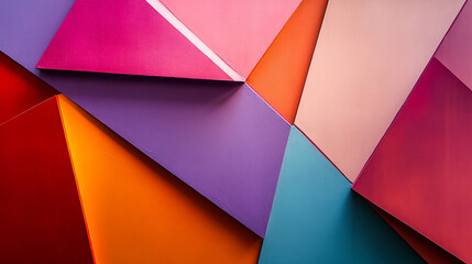 Colorful geometric patterns create vibrant visual interest in abstract art piece