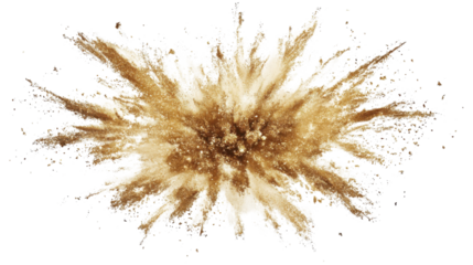 Explosion of golden color, transparent background