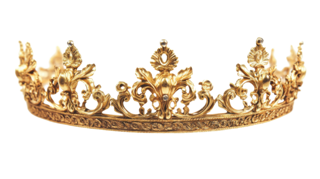 Golden crown, transparent background