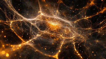 Naklejka premium webs dissolve into radiant glowing abstract patterns., Generative AI