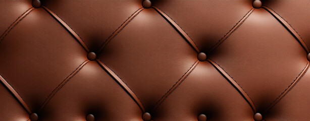 Naklejka premium Realistic leather texture with tufted design, showcasing rich brown color and smooth surface. Perfect for upholstery and interior design projects