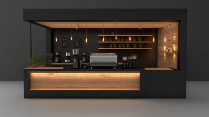 Showcasing modern minimalist coffee shop interior design in an urban setting with fresh aesthetics