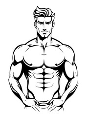 Fototapeta premium strong man. black and white