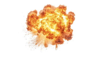 Explosion of flames and fire, transparent background