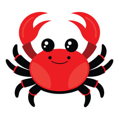 Fototapeta premium cute-red-crab-vector-illustration---silhouette-bla.eps