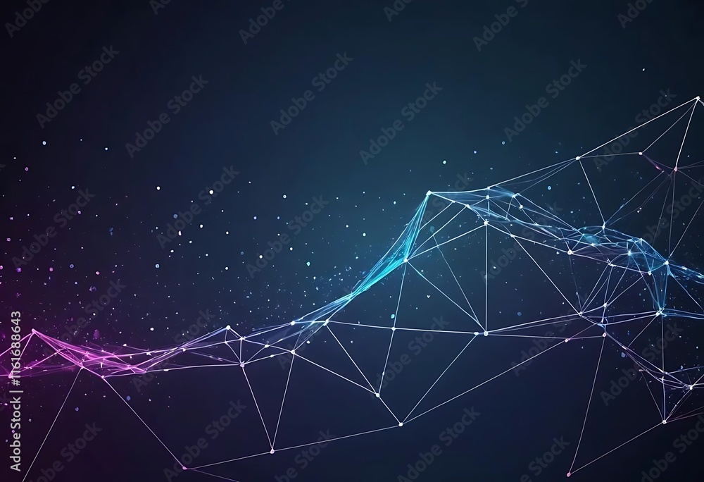 Poster abstract network connections digital data flow