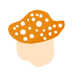 Forest mushroom vector illustration. Hand drawn colored mushroom illustration. 