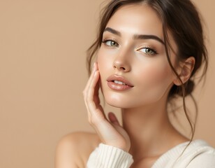 Radiant Woman: Soft Light, Natural Beauty Portrait