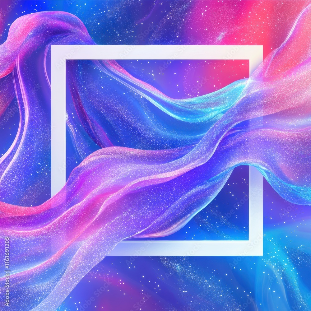 Poster dynamic swirls of color and light abstract art digital canvas creative space artistic perspective