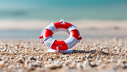 Naklejka premium Close-up Of Miniature Lifebuoy