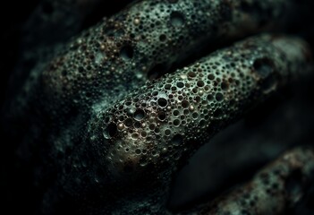 Pockmarked Hand: A Dark, Textured Abstract Close-Up