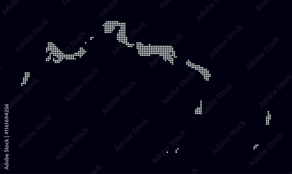 Poster turks and caicos islands dotted map. digital style map of the country on dark background. turks and 