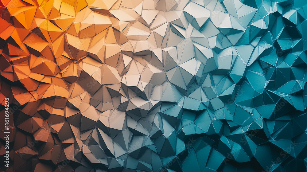 Poster colorful geometric pattern creates a visually striking effect with textured surfaces