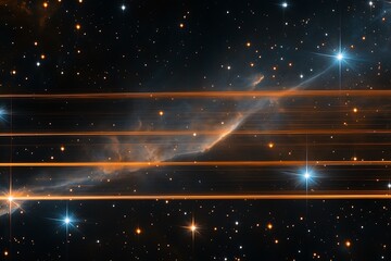A cosmic void with streaks of light and distant stars fading into the darkness.