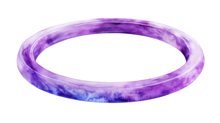 Round watercolor frame with copy-space, transparent background