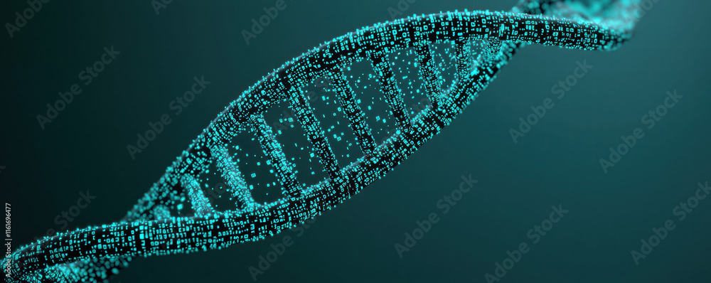 Poster this image depicts a detailed 3d representation of a dna double helix, showcasing its structure with