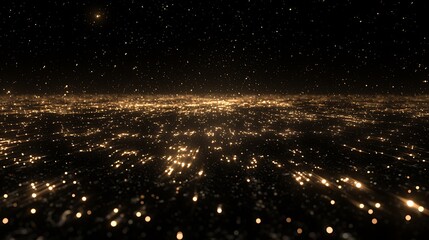 A dark, endless expanse filled with shimmering particles of light.