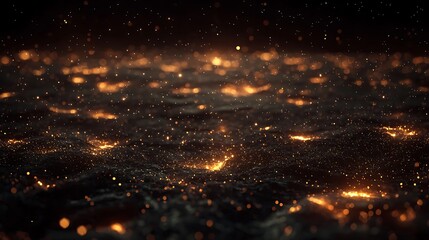 A dark, endless space filled with particles of glowing dust.