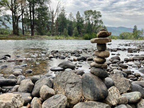 Zen stones in water
