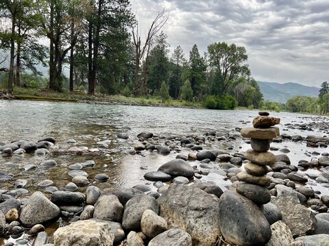 Zen Stones on the River
