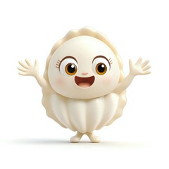 Obraz premium Adorable Dumpling Character: A 3D Render of a Happy Pelmeni