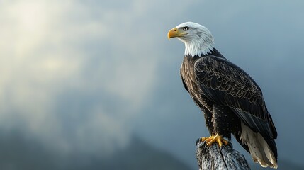 Obraz premium Eagle caught on a tree.