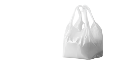 White plastic bag, transparent background