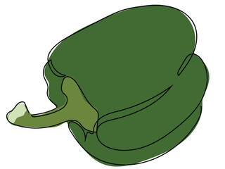 Bell pepper in continuous line drawing style and can be edited later