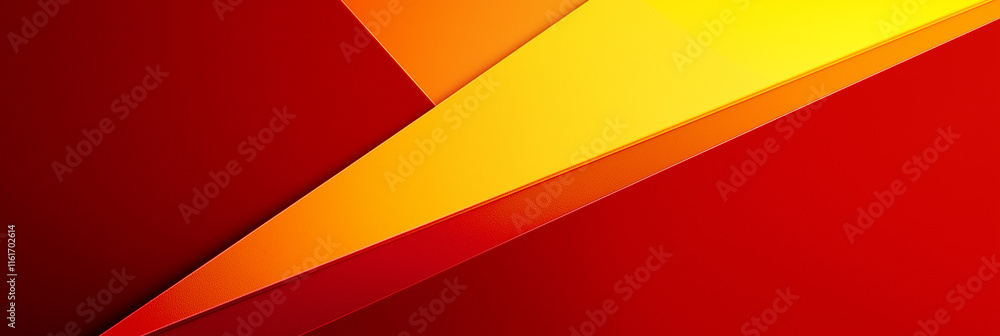 Fototapete Abstract background featuring red and yellow overlapping shapes creating dynamic composition