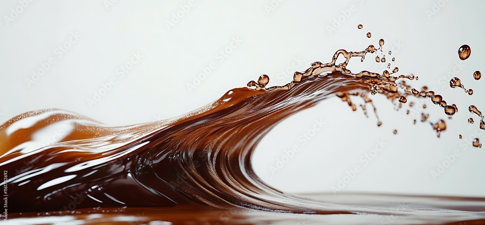 Poster a dynamic splash of liquid resembling a wave, showcasing fluid motion.
