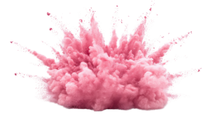 Explosion of sand and smoke, transparent background