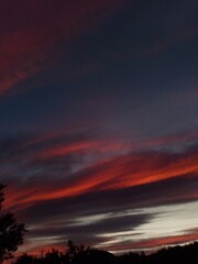 Breathtaking sunset with vibrant hues in the majestic Mountain landscape  