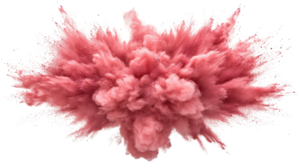 Explosion of sand and smoke, transparent background