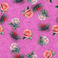 Beautiful all over multi flower pattern mobile cover print computer wallpaper design bed sheet print digital flowers allover