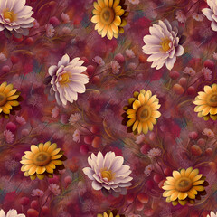 Beautiful all over multi flower pattern mobile cover print computer wallpaper design bed sheet print digital flowers allover