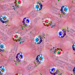 Beautiful all over multi flower pattern mobile cover print computer wallpaper design bed sheet print digital flowers allover