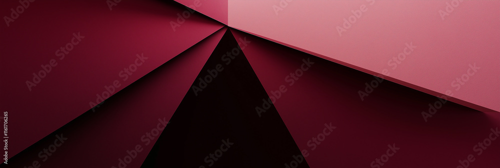 Aufkleber Abstract geometric composition creating dynamic visual effect with pink and burgundy colors