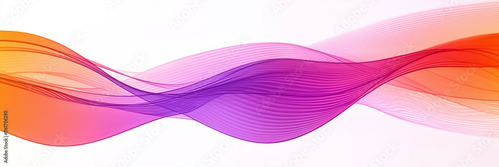 Poster Abstract colorful wave design flowing smoothly on white background