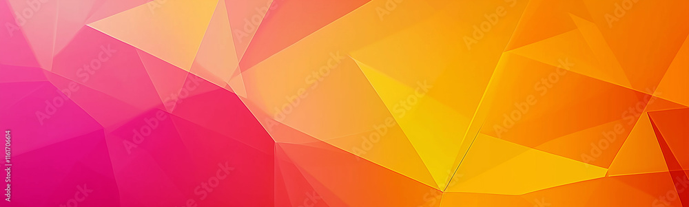 Aufkleber Pink and orange low poly geometric background creating dynamic shapes