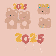 cute teddy bear new year