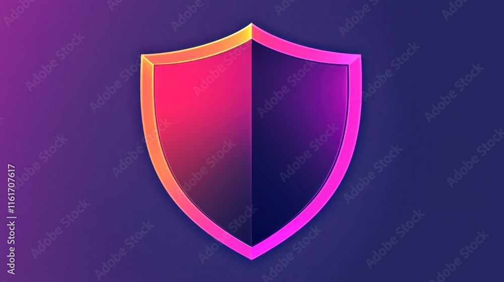 Poster cybersecurity shield: digital protection and data security