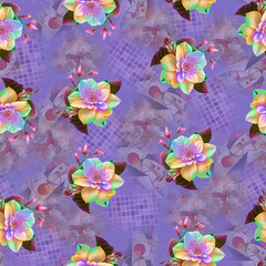 Digital textile print patterns floral ethnic geometric pattern ikat pattern allover pattern for print
